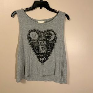 Gray graphic tank top